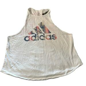 Adidas women's size XL white tank top with logo